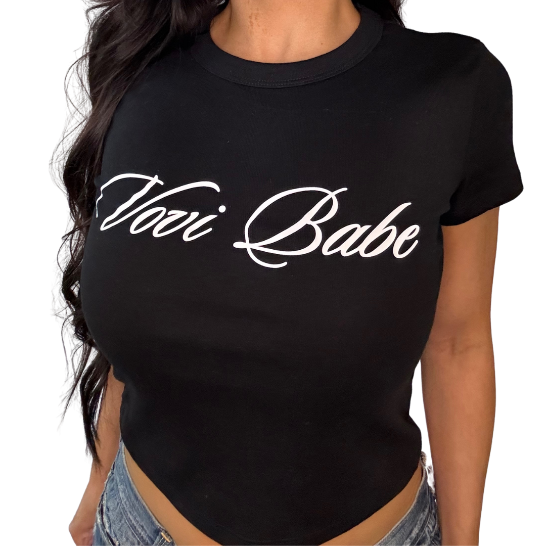 VOVI BABE TEE BLACK(WHITE FONT)