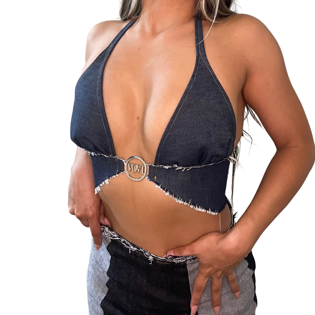 DARK DENIM BADDIE TOP