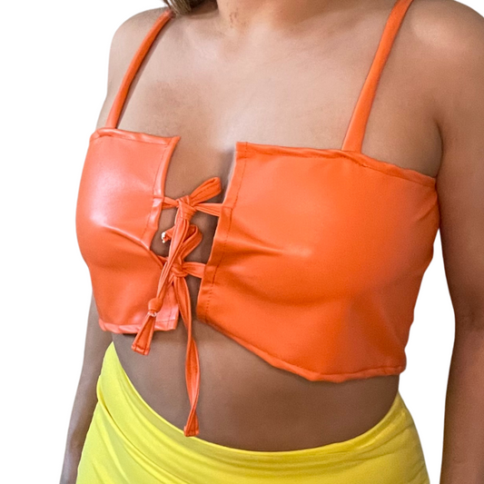 ORANGE TIE TOP